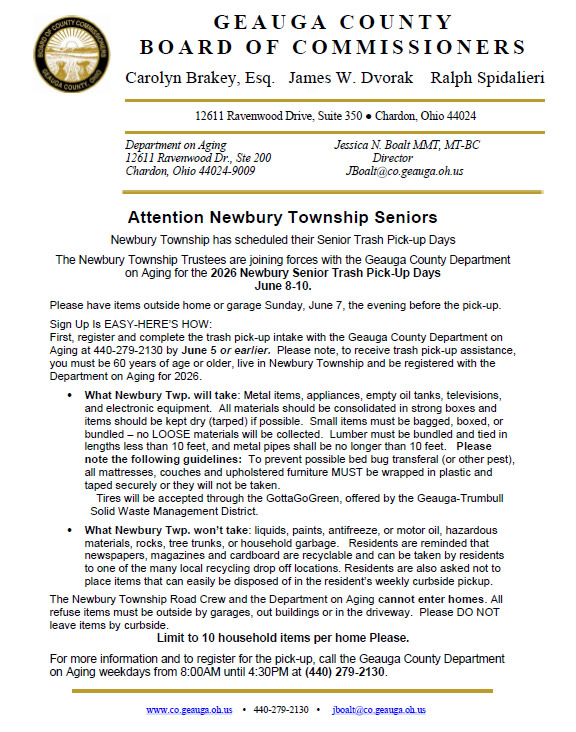 Senior Trash Pickup Days